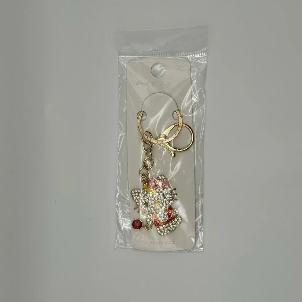 Sanrio Hello Kitty Rhinestone Keychain Bag Purse Charm